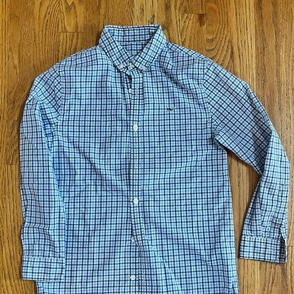 Boys Vineyard Vines button up plaid shirt (Size M 10/12) - Picture 1 of 3